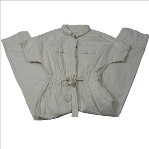 Universal Thread Cream Cotton Short Sleeve Jumpsuit Size 6